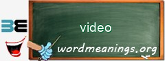 WordMeaning blackboard for video